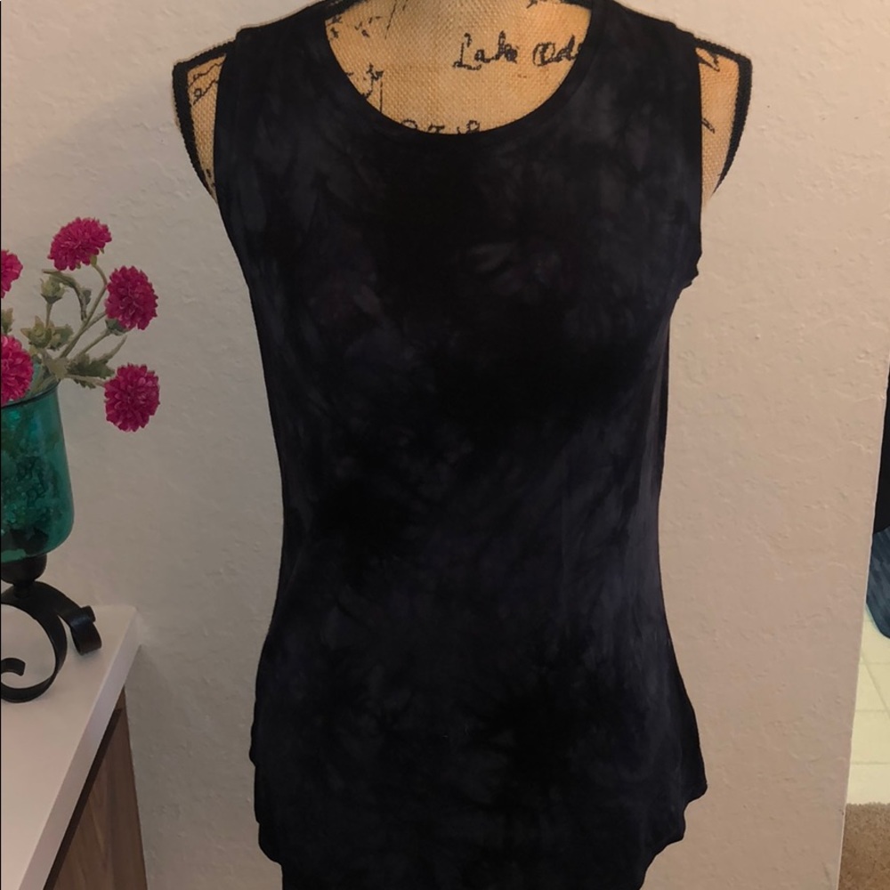 Tahari Black/grey marbled tank SZ M